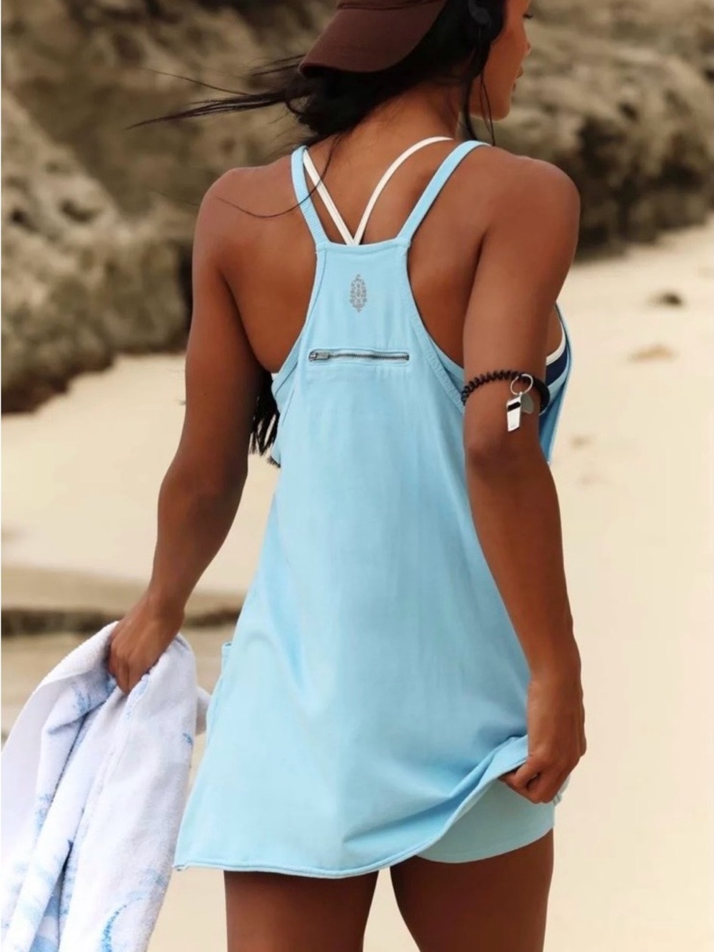 Free People hot shot mini dress bright blue - Picture 2 of 4
